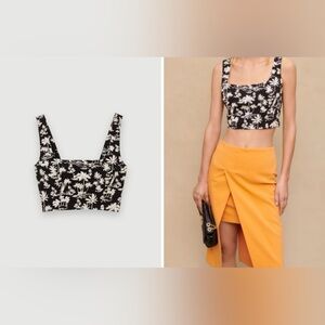 Maje Palm Tree Print Crop Top NWT Sz 2 (US 6)
